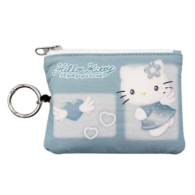 Light Blue Angel Hello Kitty Pass Pouch with Reel - Pass Pouch with Reel (みずいろエンジェル ハローキティ リール付きパスポーチ - リール付きパスポーチ)