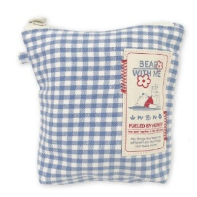 Gingham Check Series Vertical Pouch Winnie the Pooh Disney - Vertical Pouch BL (ギンガムチェックシリーズ 縦長ポーチ くまのプーさん Disney/ディズニー - 縦長ポーチ BL)