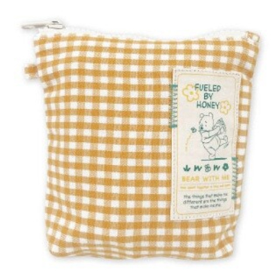 Gingham Check Series Vertical Pouch Winnie the Pooh Disney - Vertical Pouch YE (ギンガムチェックシリーズ 縦長ポーチ くまのプーさん Disney/ディズニー - 縦長ポーチ YE)