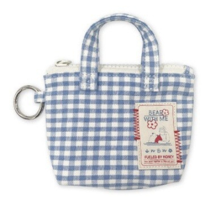 Gingham Check Series Tote Pouch Winnie the Pooh Disney - Tote Pouch BL (ギンガムチェックシリーズ トート型ポーチ くまのプーさん Disney/ディズニー - トート型ポーチ BL)