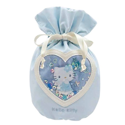 Light Blue Angel Hello Kitty Drawstring Bag - Drawstring Bag (みずいろエンジェル ハローキティ 巾着 - 巾着)