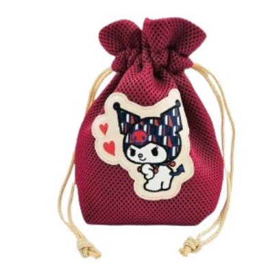 ELLE x My Melody & Kuromi Drawstring Bag - ▲Kuromi Drawstring Bag (ELLE×マイメロディ＆クロミ 巾着 - ▲巾着 クロミ)