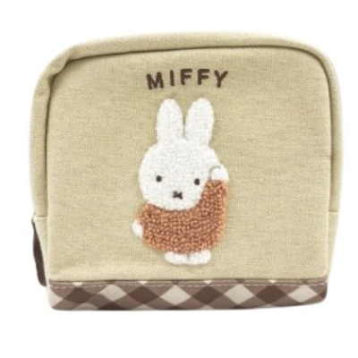 Diagonal Check Series Miffy Box Pouch - Box Pouch BE (ダイアゴナルチェックシリーズ ミッフィー ボックスポーチ - ボックスポーチ BE)