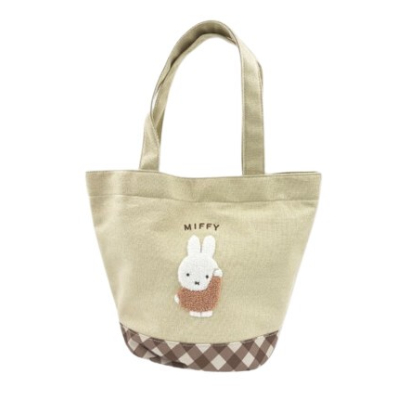 (ダイアゴナルチェックシリーズ ミッフィー ミニトートバッグ - ミニトートバッグ GY)