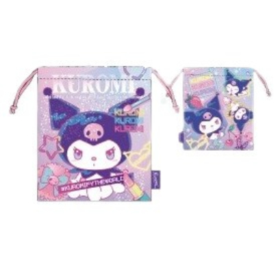 Kuromi Sanrio Characters Drawstring Bag (巾着 クロミ サンリオキャラクターズ)