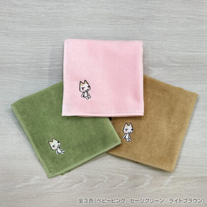 (s)どこでもいっしょ トロ 刺繍ハンドタオル セージグリーン 送料別880円