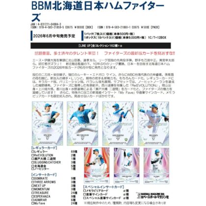 BBM北海道日本ハムファイターズ ベースボールカード2026