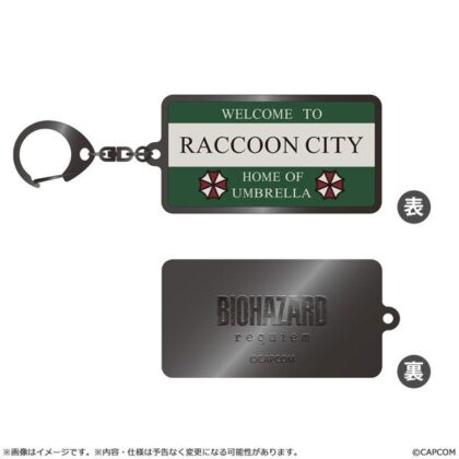 バイオハザード レクイエム メタルキーホルダー ラクーンシティ看板